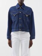 Valentino - Optical V Denim Jacket - Womens - Dark Denim