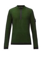 Matchesfashion.com Stone Island - Logo-patch Half-zip Cotton Sweater - Mens - Black