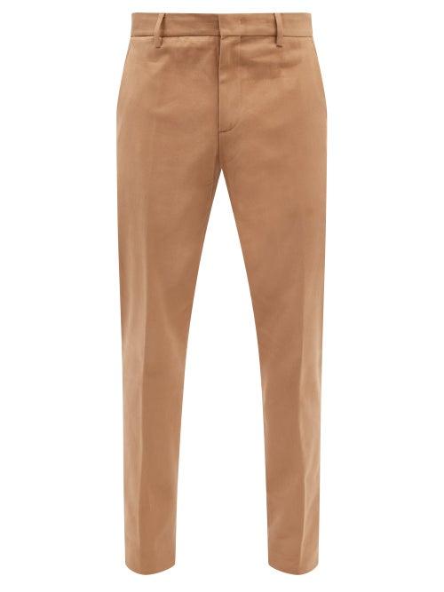 Ermenegildo Zegna - Slim-fit Cotton-blend Chino Trousers - Mens - Beige