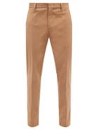 Ermenegildo Zegna - Slim-fit Cotton-blend Chino Trousers - Mens - Beige