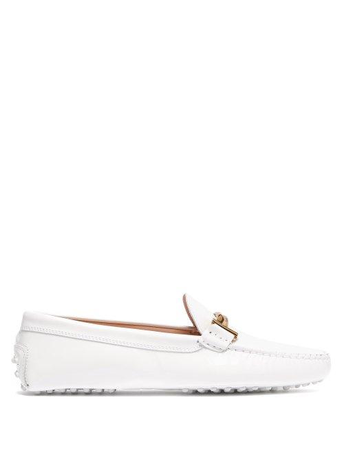 Matchesfashion.com Tod's - Gommino Patent Leather Loafers - Womens - White