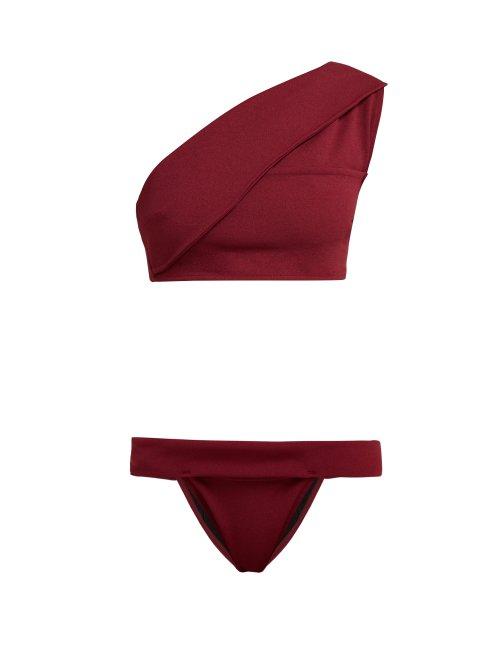 Matchesfashion.com Haight - Maria One Shoulder Bikini Set - Womens - Burgundy