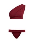 Matchesfashion.com Haight - Maria One Shoulder Bikini Set - Womens - Burgundy
