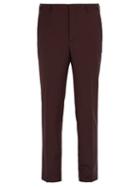 Matchesfashion.com Prada - Straight Leg Wool Blend Trousers - Mens - Burgundy