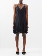 Khaite - Teagan V-neck Crepe Mini Dress - Womens - Black