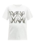 Matchesfashion.com Mm6 Maison Margiela - Logo Hand Print Cotton T Shirt - Womens - White