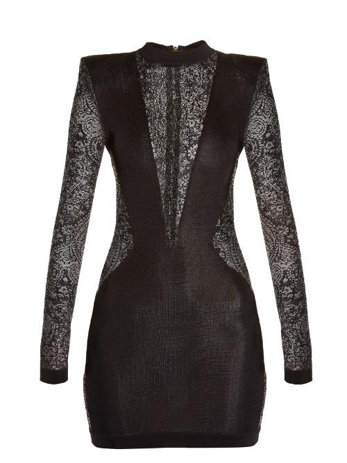Balmain Lace-insert Mini Dress