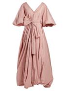Matchesfashion.com The Row - Leegan Tie Waist Taffeta Gown - Womens - Light Pink