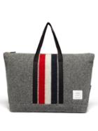 Mens Bags Thom Browne - Tricolour-stripe Wool-felt Tote - Mens - Grey