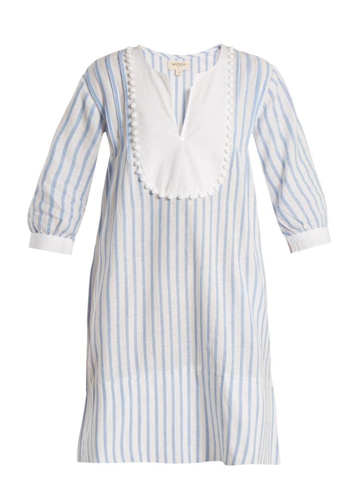 Wiggy Kit Tux Contrast-front Striped Cotton-blend Dress