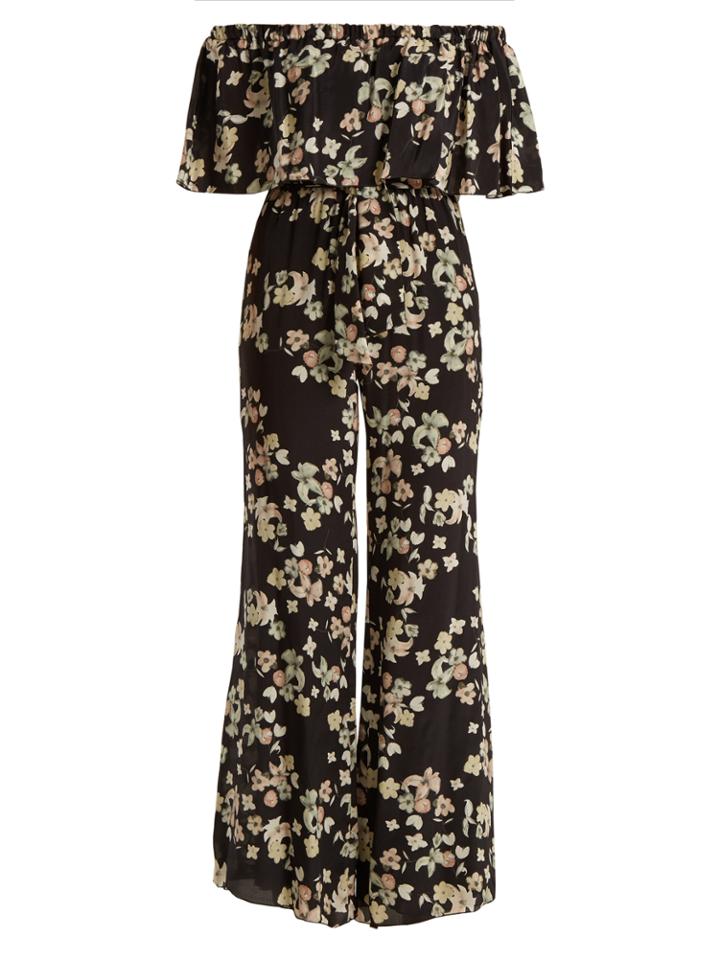Athena Procopiou Wild Grace Off-the-shoulder Silk Jumpsuit