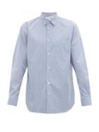 Matchesfashion.com Comme Des Garons Shirt - Forever Striped Cotton Poplin Shirt - Mens - Blue Multi