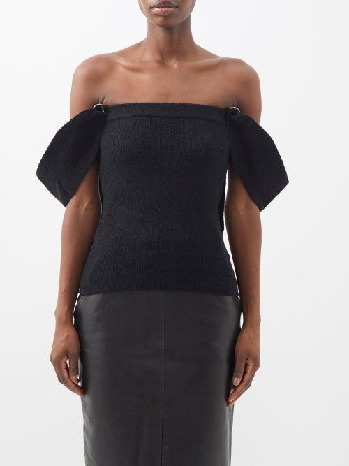 Nanushka - Faya Off-the-shoulder Organic-cotton Blend Top - Womens - Black