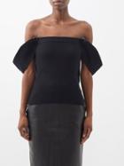 Nanushka - Faya Off-the-shoulder Organic-cotton Blend Top - Womens - Black