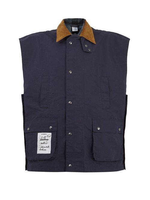 Matchesfashion.com Vetements - Contrast Collar Reversible Gilet - Mens - Blue