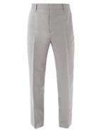 Matchesfashion.com Valentino Garavani - High-rise Mohair-blend Straight-leg Trousers - Mens - Light Grey
