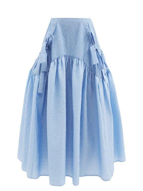 Cecilie Bahnsen - Justice Nylon-blend Matelass Midi Skirt - Womens - Blue