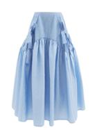 Cecilie Bahnsen - Justice Nylon-blend Matelass Midi Skirt - Womens - Blue