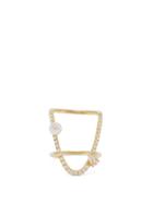 Matchesfashion.com Anissa Kermiche - U Diamond, White Sapphire & Pearl Ring - Womens - Yellow Gold