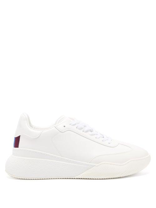 Matchesfashion.com Stella Mccartney - Raised Sole Leather Low Top Trainers - Mens - White