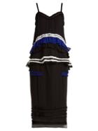 Matchesfashion.com Proenza Schouler - Ruffled Silk Two Piece Dress - Womens - Black