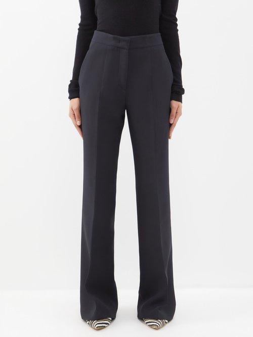 Gabriela Hearst - Ennio Wool-blend Flared Tailored Trousers - Womens - Black