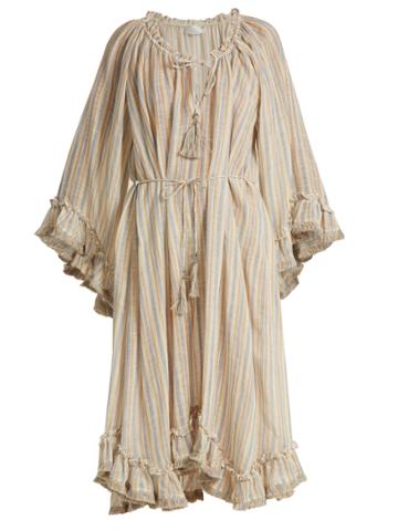 Zimmermann Meridian Striped Linen And Cotton-blend Dress