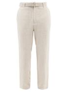 Officine Gnrale - Owen Belted Linen-hopsack Trousers - Mens - Beige