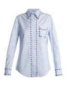 Prada Stud-trimmed Checked Cotton Shirt