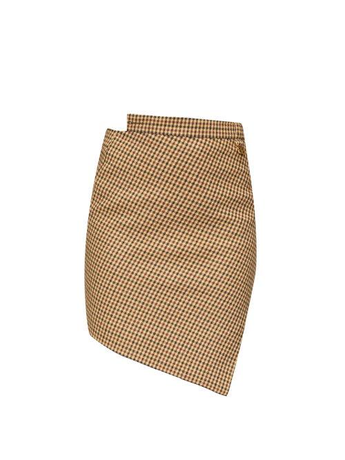 Matchesfashion.com Balenciaga - Mid-rise Asymmetric Houndstooth Skirt - Womens - Beige