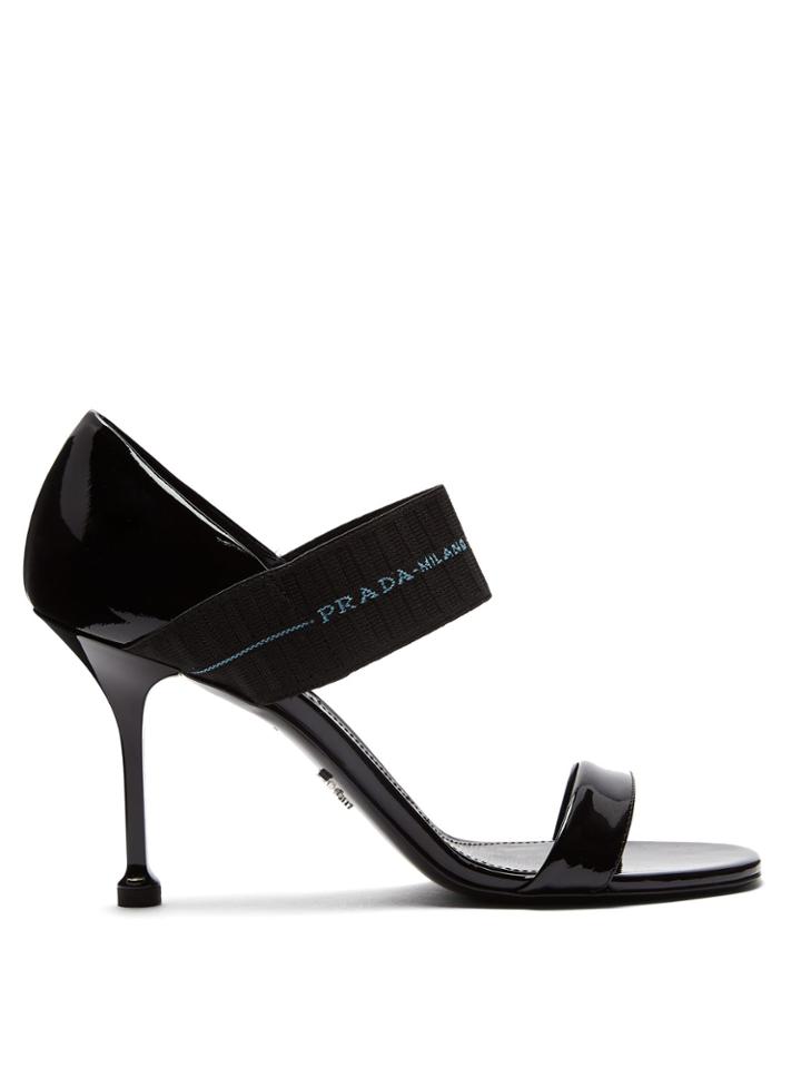 Prada Logo-strap Patent-leather Sandals