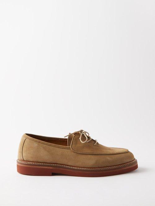 Jacques Solovire - Luco Suede Derby Shoes - Mens - Beige