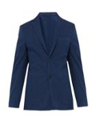 Matchesfashion.com Officine Gnrale - Lightest Single Breasted Cotton Blend Jacket - Mens - Indigo