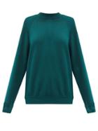 Matchesfashion.com Les Tien - High-neck Brushed-back Cotton Sweatshirt - Womens - Green