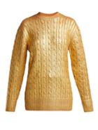 Matchesfashion.com Sies Marjan - Sophia Cable Knit Sweater - Womens - Gold