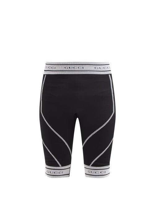 Gucci - Logo Jacquard Cotton-jersey Leggings - Mens - Black White