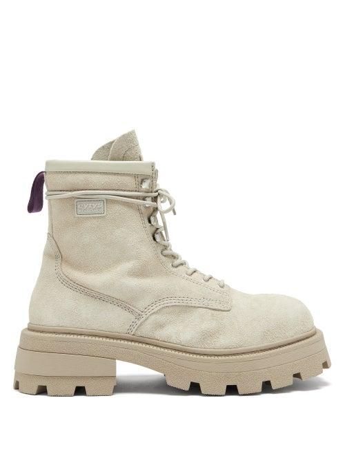 Matchesfashion.com Eytys - Michigan Suede Combat Boots - Mens - Cream