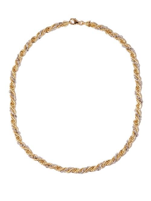 Yvonne Lon - Rope-chain 18kt White & Yellow Gold Necklace - Womens - Silver Gold