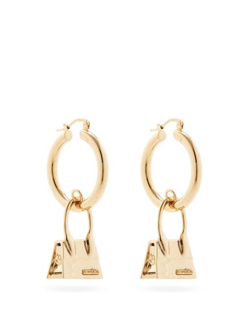 Matchesfashion.com Jacquemus - Chiquito Bag-charm Hoop Earrings - Womens - Gold
