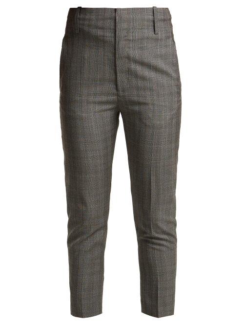 Matchesfashion.com Isabel Marant Toile - Noah Cropped Wool Trousers - Womens - Light Grey