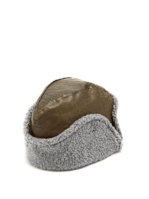 Matchesfashion.com Maison Michel - Sofia Leather Hat - Womens - Khaki