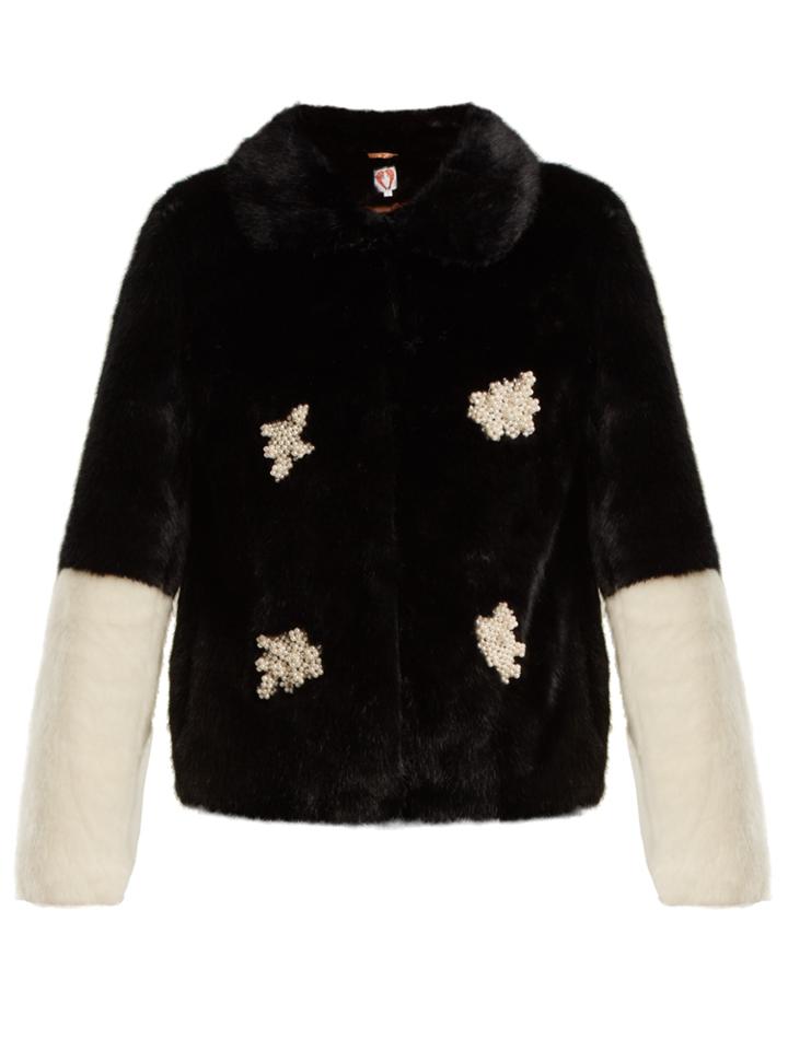 Shrimps Evan Faux-pearl Embellished Faux-fur Jacket