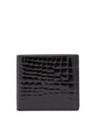 Matchesfashion.com Maison Margiela - Logo Stitch Crocodile Effect Leather Wallet - Mens - Black