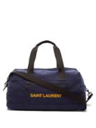 Saint Laurent - Logo-embroidered Cotton-corduroy Holdall - Mens - Navy