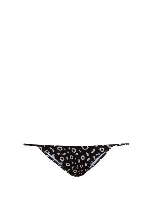 Matchesfashion.com Fisch - Cayes Low Rise Bikini Bottoms - Womens - Black White