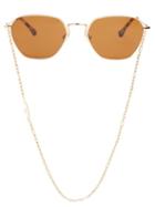 Matchesfashion.com Linda Farrow - X Alessandra Rich Square Frame Sunglasses - Womens - Brown