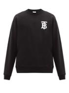 Matchesfashion.com Burberry - Dryden Tb-monogram Cotton Sweatshirt - Mens - Black