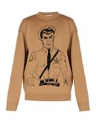 Matchesfashion.com Jw Anderson - Policeman Sketch Merino Wool Sweater - Mens - Beige