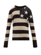 Matchesfashion.com Balmain - American Flag Linen Sweater - Mens - Black White