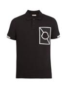 Matchesfashion.com Moncler - Logo Embroidered Cotton Piqu Polo Shirt - Mens - Black